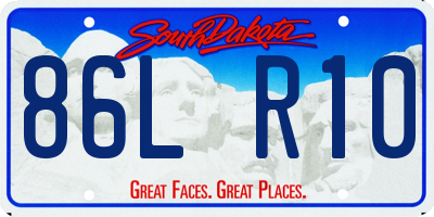 SD license plate 86LR10