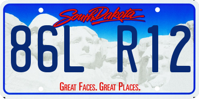 SD license plate 86LR12
