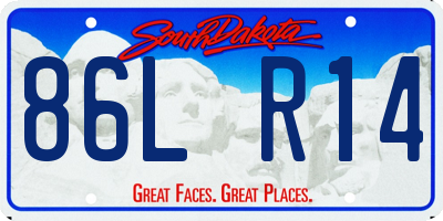 SD license plate 86LR14