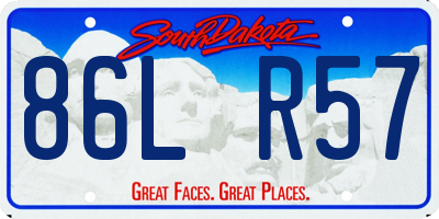 SD license plate 86LR57