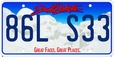SD license plate 86LS33
