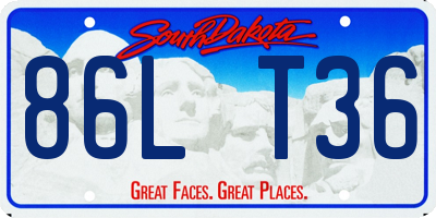 SD license plate 86LT36
