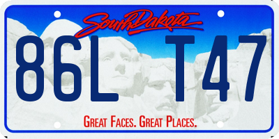 SD license plate 86LT47