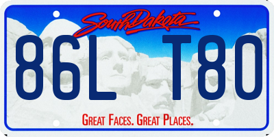 SD license plate 86LT80