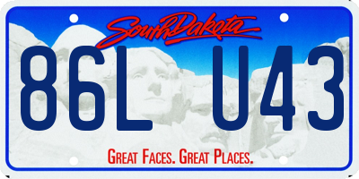 SD license plate 86LU43