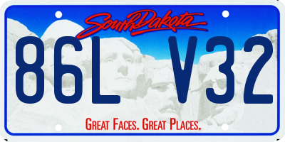 SD license plate 86LV32