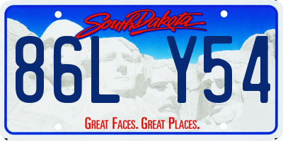 SD license plate 86LY54
