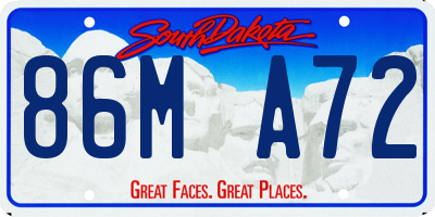 SD license plate 86MA72
