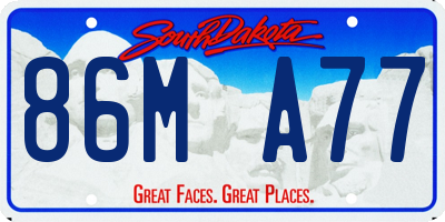 SD license plate 86MA77