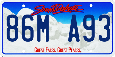SD license plate 86MA93