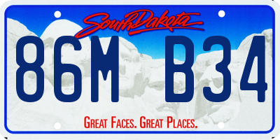 SD license plate 86MB34