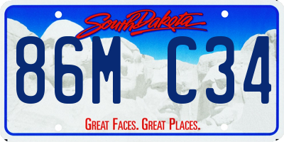 SD license plate 86MC34