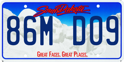 SD license plate 86MD09