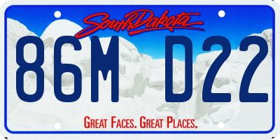 SD license plate 86MD22