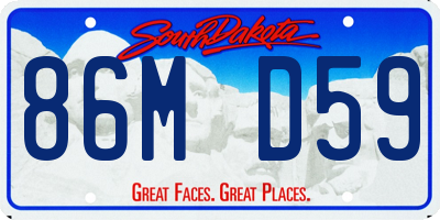 SD license plate 86MD59