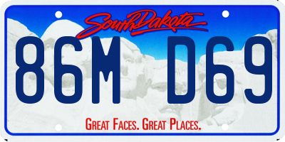 SD license plate 86MD69