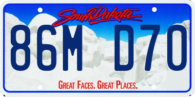 SD license plate 86MD70