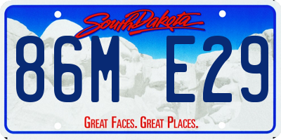 SD license plate 86ME29