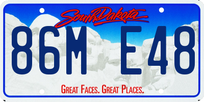 SD license plate 86ME48