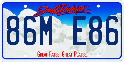 SD license plate 86ME86