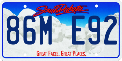 SD license plate 86ME92