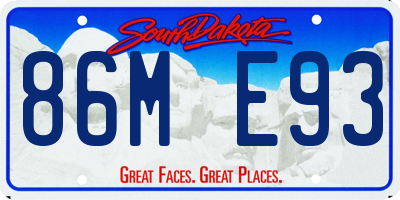SD license plate 86ME93