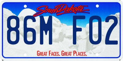 SD license plate 86MF02