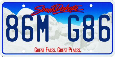 SD license plate 86MG86