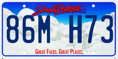 SD license plate 86MH73