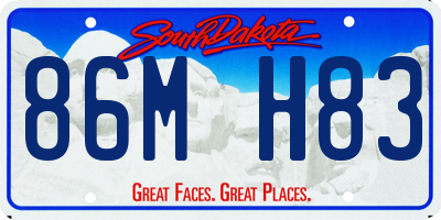 SD license plate 86MH83