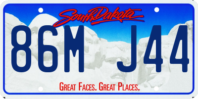 SD license plate 86MJ44