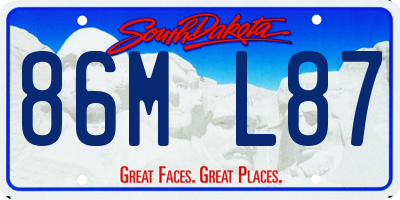 SD license plate 86ML87