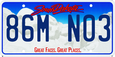 SD license plate 86MN03