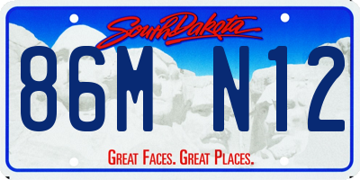 SD license plate 86MN12