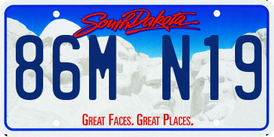SD license plate 86MN19