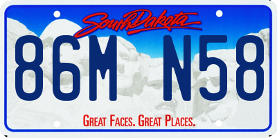 SD license plate 86MN58