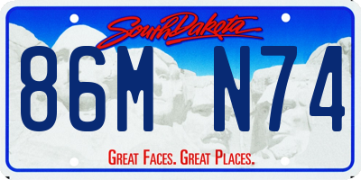 SD license plate 86MN74
