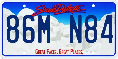 SD license plate 86MN84