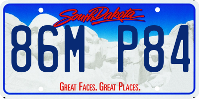 SD license plate 86MP84
