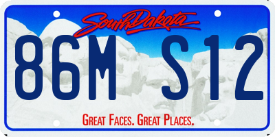 SD license plate 86MS12