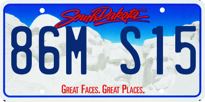 SD license plate 86MS15