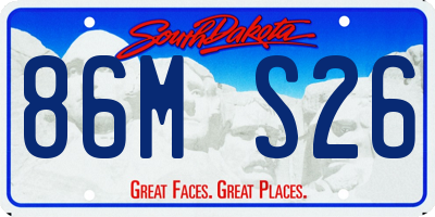SD license plate 86MS26