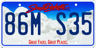 SD license plate 86MS35