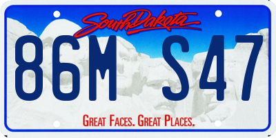 SD license plate 86MS47
