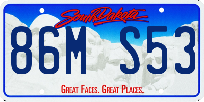SD license plate 86MS53