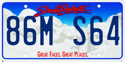 SD license plate 86MS64
