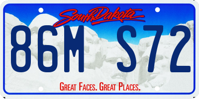 SD license plate 86MS72