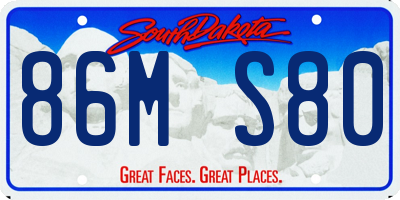 SD license plate 86MS80