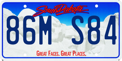 SD license plate 86MS84