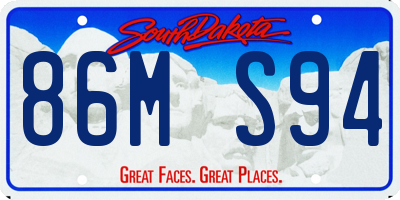 SD license plate 86MS94